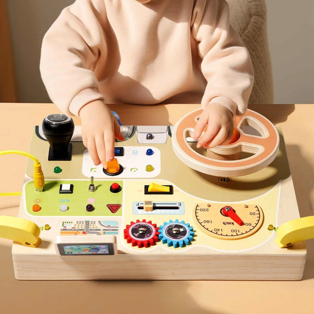 Toddler dashboard light switches